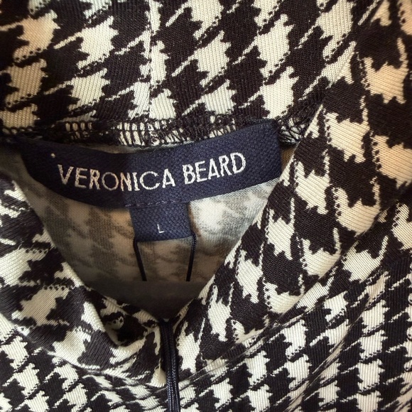 Veronica Beard Black and Cream Houndstooth Top - Picture 2 of 3